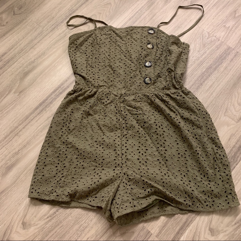 Sky and Sparrow Olive Romper